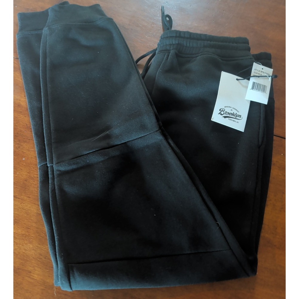 Brooklyn Mens Loose Fit Relaxed Black Jogger Sweatpants Medium BFB3285